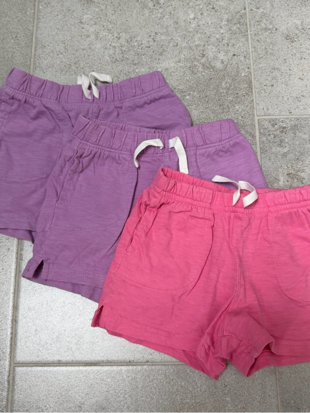 3-piece Bundle from Primary: Pull-On Shorts, Pink and Lavender, 18-24 months